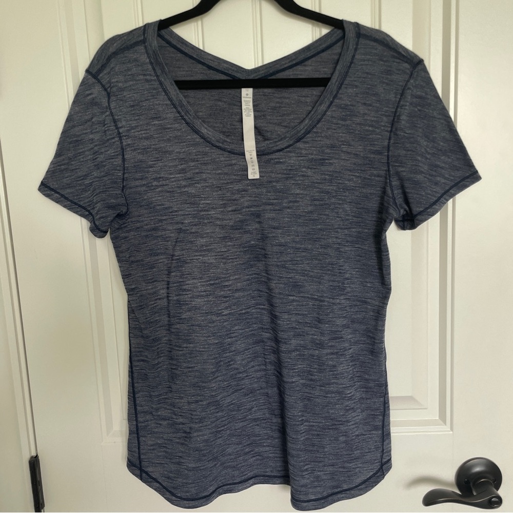 🍋Lululemon Intensi-Tee Size 12 HDNY Heathered Dark Navy Short Sleeve